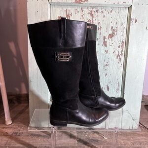 Women’s Tommy Hilfiger black knee high zip-up boots